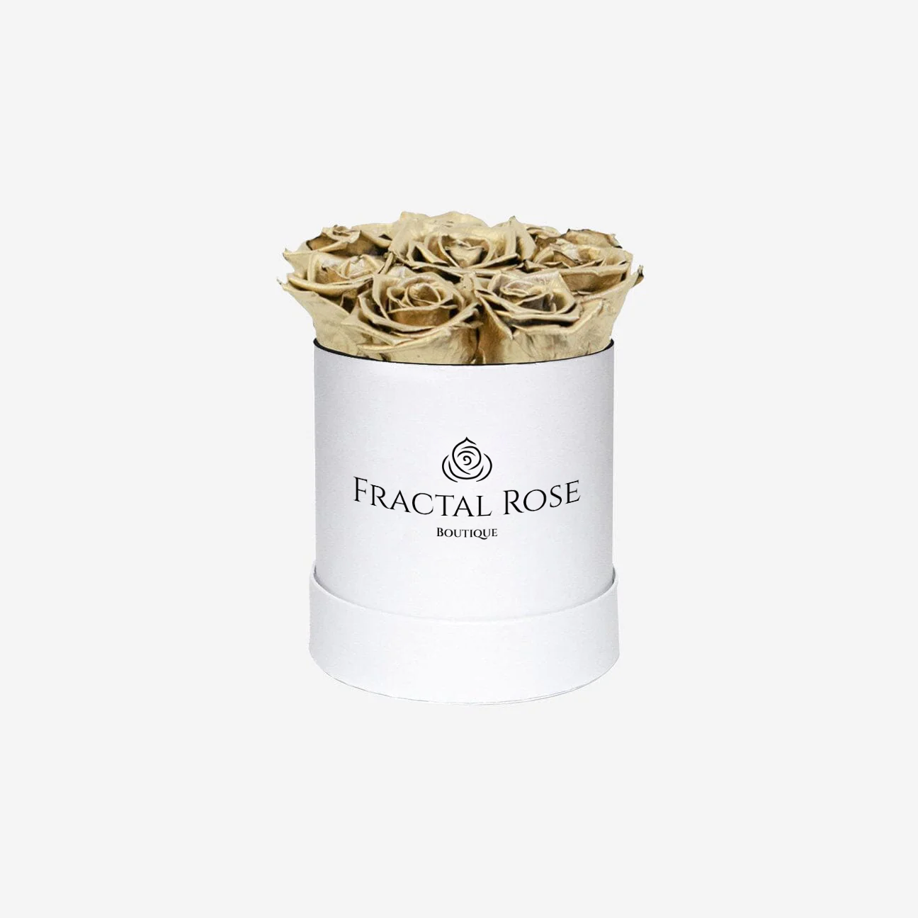 Fractal Rose Mini Deluxe Round Box - Luxury Preserved Roses - Black Box - 7 Eternal Roses - Elegance and Sophistication - Perfect Gift - Fractal Rose Collection