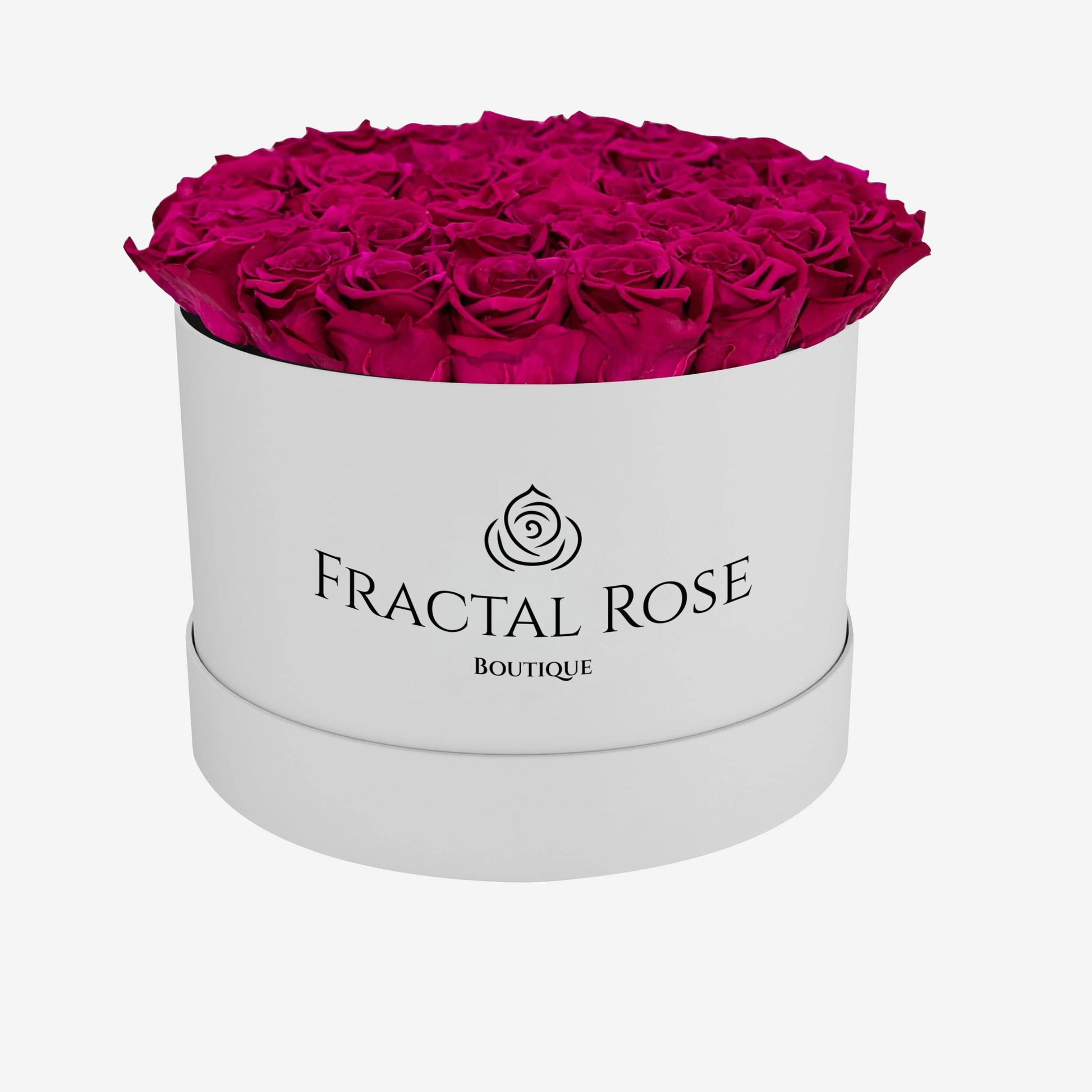 Grand Deluxe White Round Box - Luxury Preserved Red Roses - Exquisite Arrangement - Timeless Beauty - Elegant Gift - Fractal Rose Collection