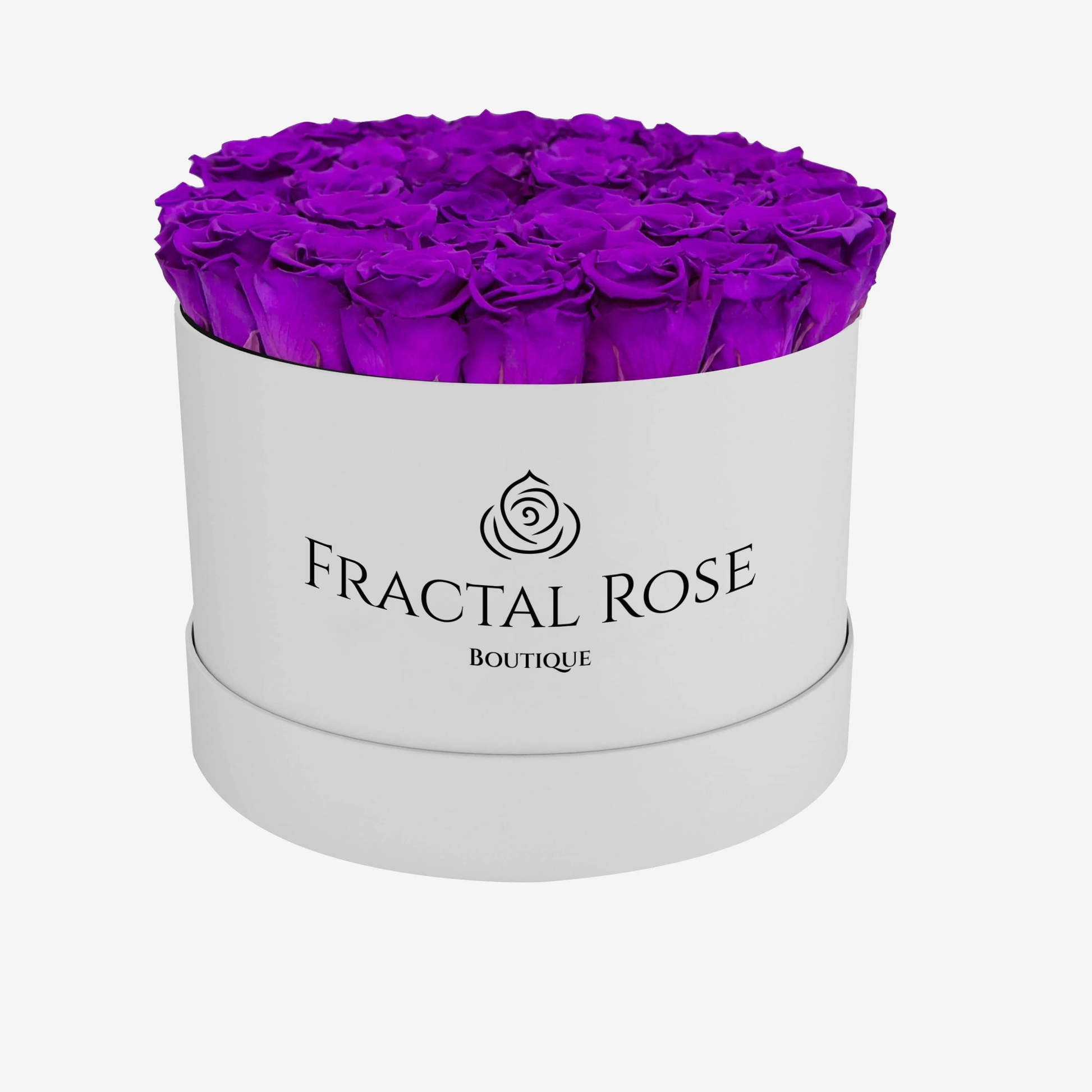 Grand Deluxe White Round Box - Luxury Preserved Red Roses - Exquisite Arrangement - Timeless Beauty - Elegant Gift - Fractal Rose Collection
