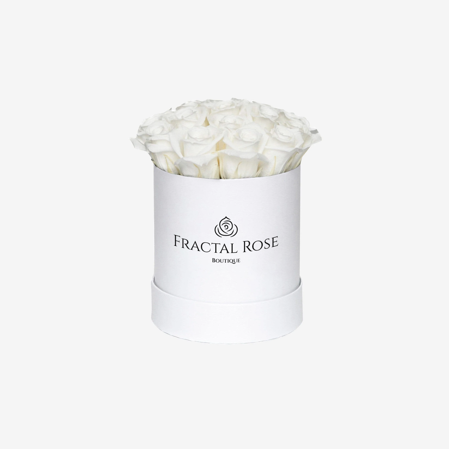 Fractal Rose Mini Deluxe Round Box - Luxury Preserved Roses - Black Box - 7 Eternal Roses - Elegance and Sophistication - Perfect Gift - Fractal Rose Collection
