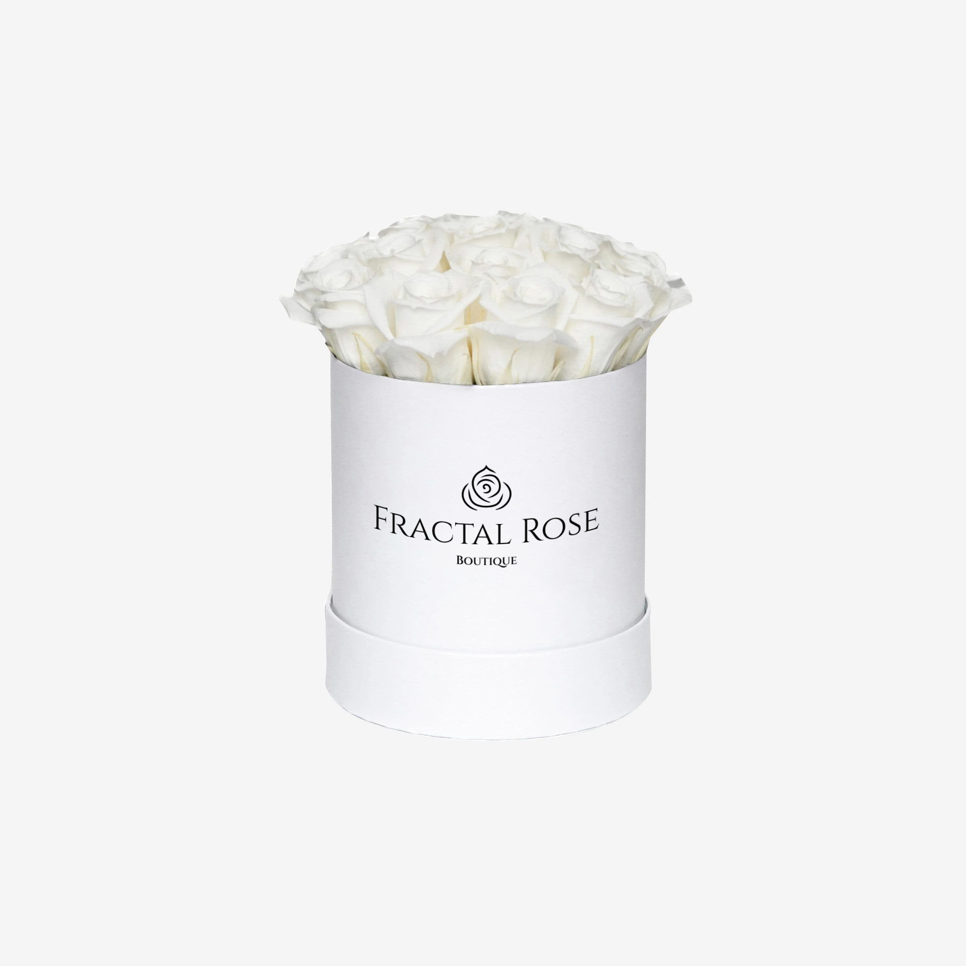 Fractal Rose Mini Deluxe Round Box - Luxury Preserved Roses - Black Box - 7 Eternal Roses - Elegance and Sophistication - Perfect Gift - Fractal Rose Collection