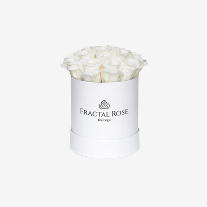 Fractal Rose Mini Deluxe Round Box - Luxury Preserved Roses - Black Box - 7 Eternal Roses - Elegance and Sophistication - Perfect Gift - Fractal Rose Collection