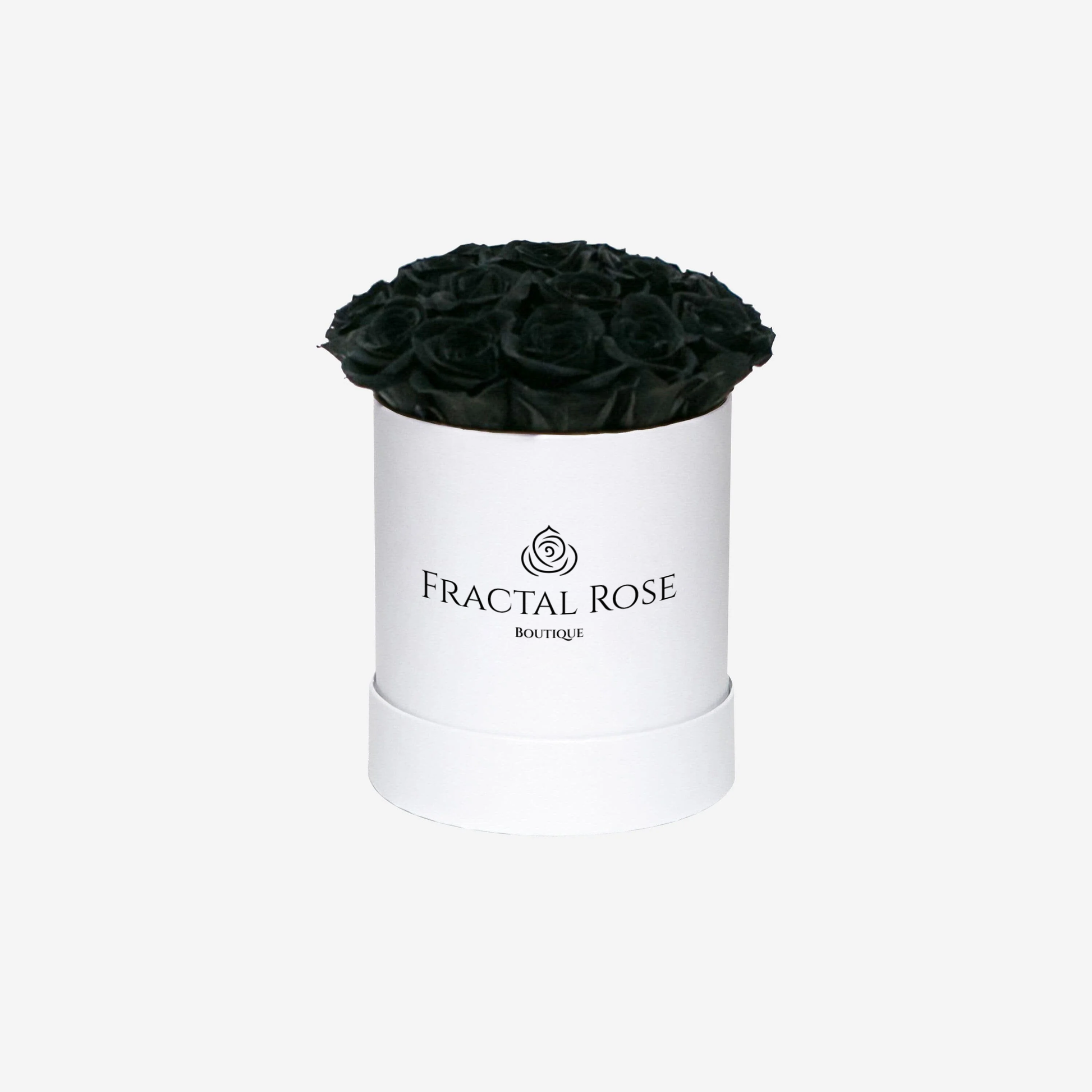 Fractal Rose Mini Deluxe Round Box - Luxury Preserved Roses - Black Box - 7 Eternal Roses - Elegance and Sophistication - Perfect Gift - Fractal Rose Collection