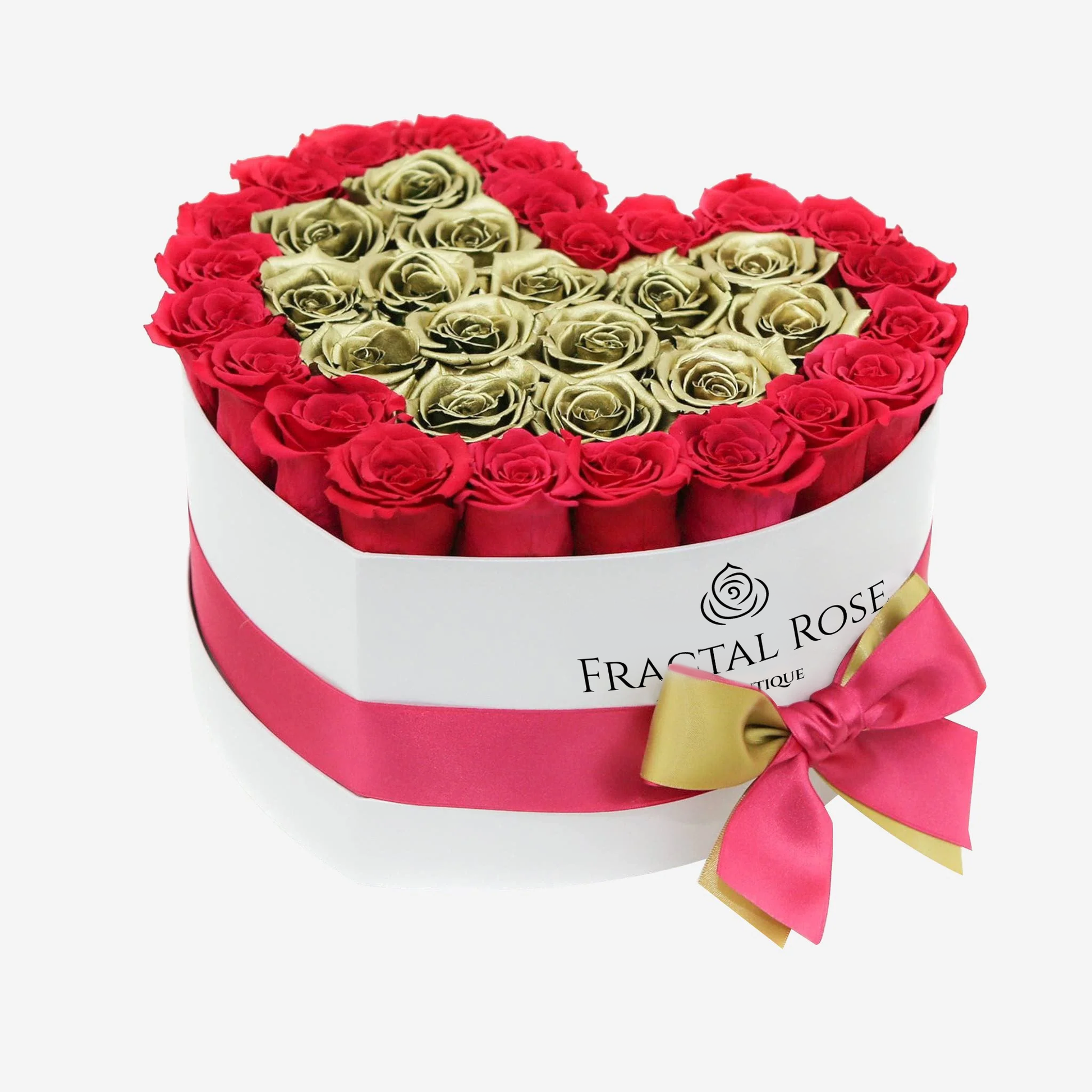Grand Heart Box - Luxury Preserved Roses - Heart-shaped Arrangement - 22-26 Roses - Timeless Beauty - Romantic Gift - Fractal Rose Collection