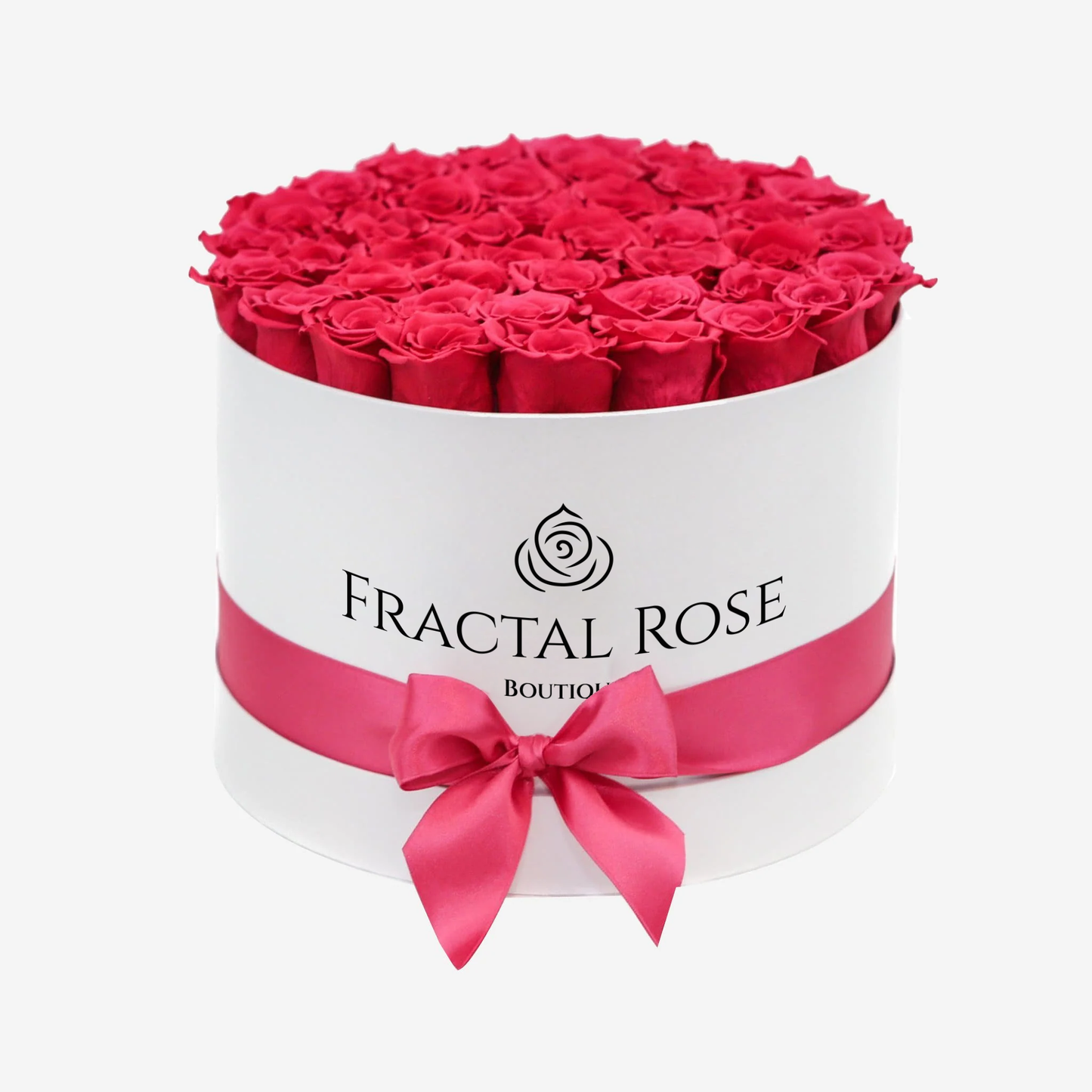 Grand Deluxe White Round Box - Luxury Preserved Red Roses - Exquisite Arrangement - Timeless Beauty - Elegant Gift - Fractal Rose Collection
