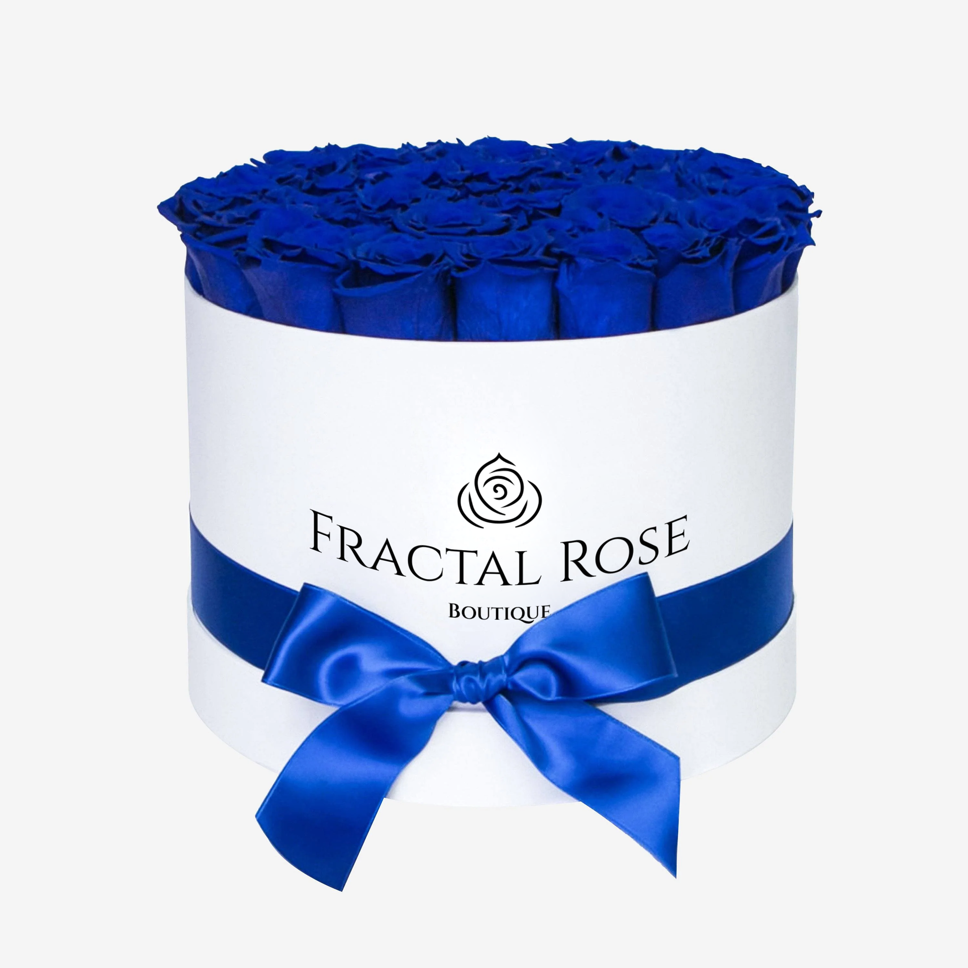 Grand Deluxe White Round Box - Luxury Preserved Red Roses - Exquisite Arrangement - Timeless Beauty - Elegant Gift - Fractal Rose Collection