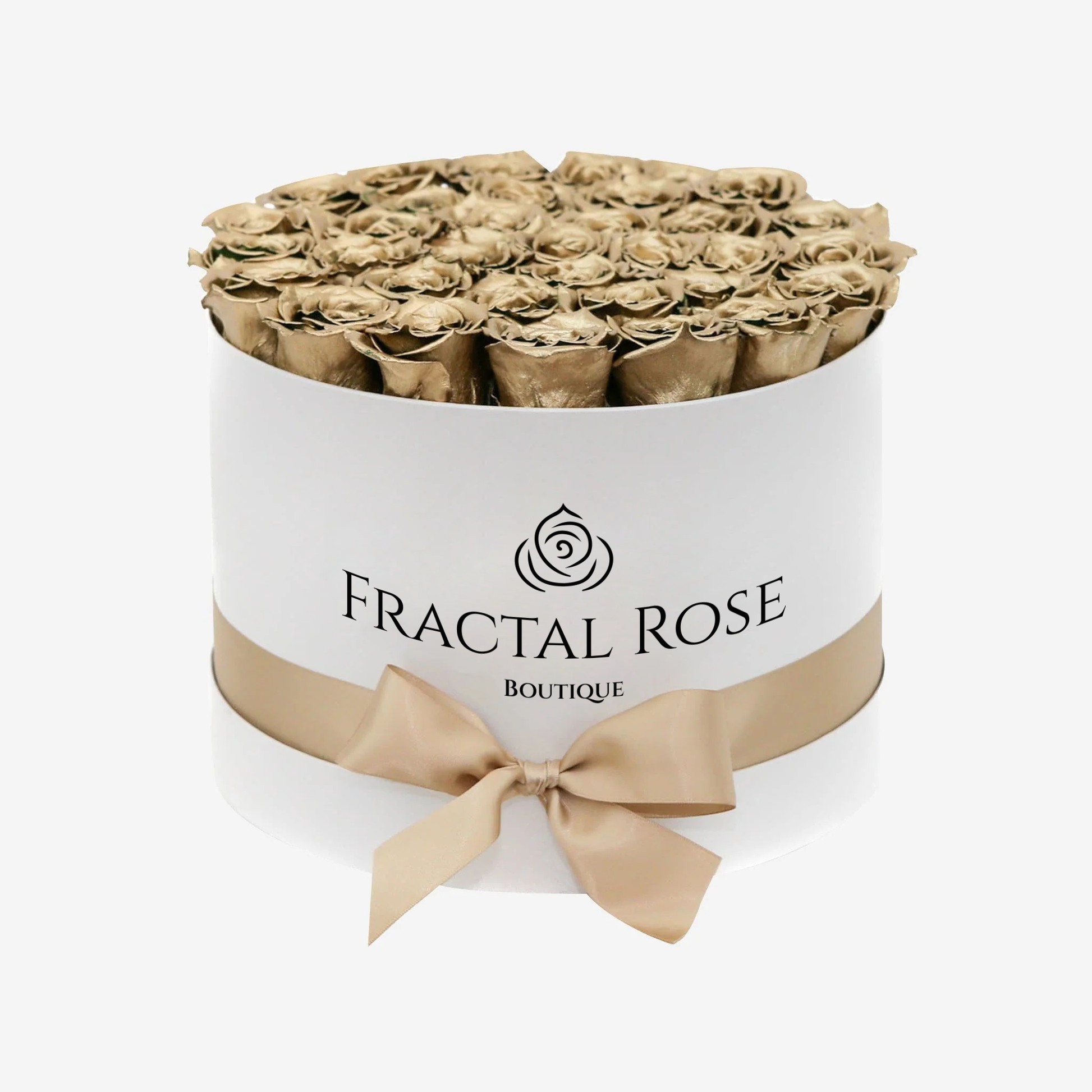 Grand Deluxe White Round Box - Luxury Preserved Red Roses - Exquisite Arrangement - Timeless Beauty - Elegant Gift - Fractal Rose Collection