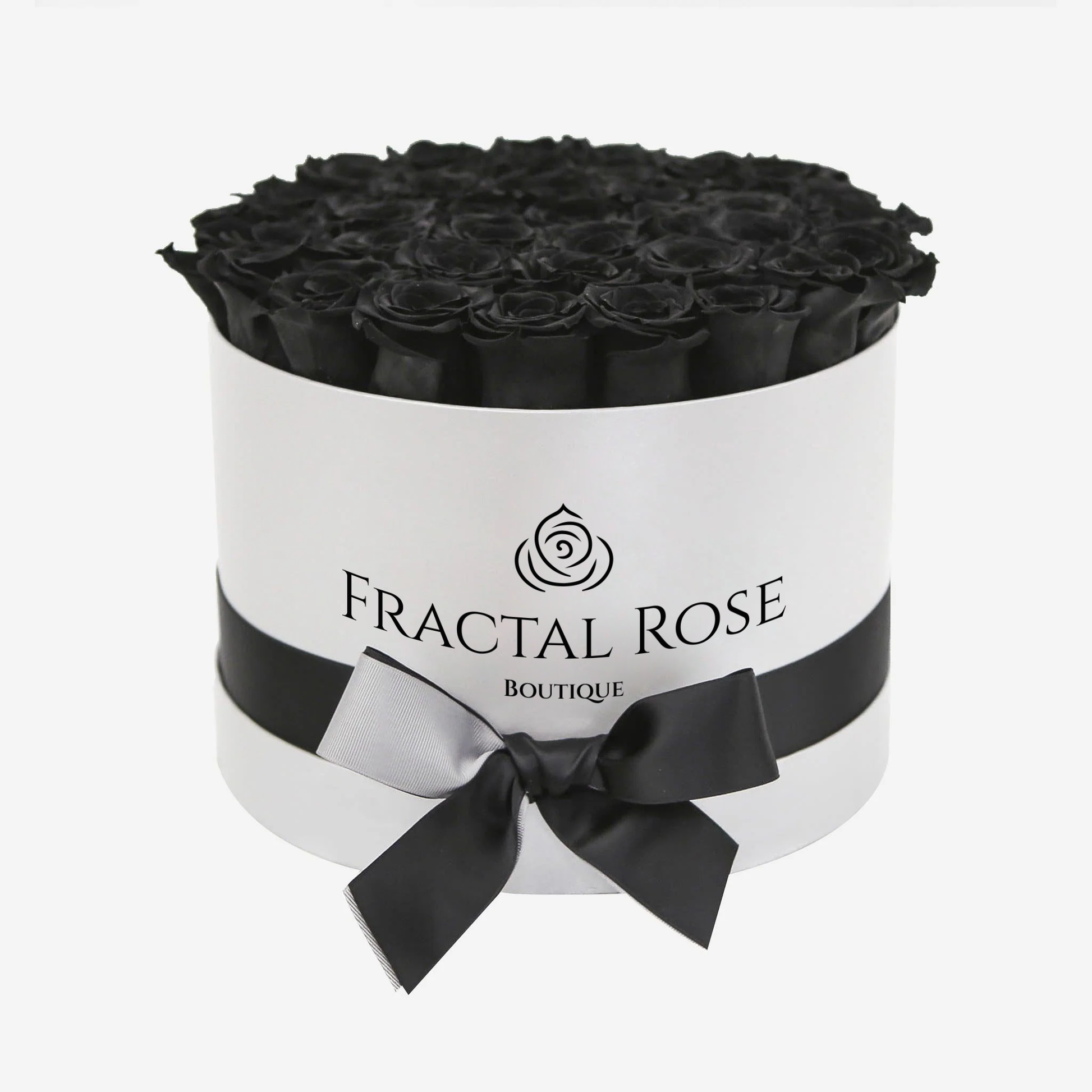 Grand Deluxe White Round Box - Luxury Preserved Red Roses - Exquisite Arrangement - Timeless Beauty - Elegant Gift - Fractal Rose Collection