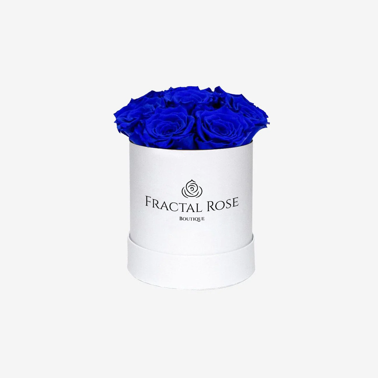 Fractal Rose Mini Deluxe Round Box - Luxury Preserved Roses - Black Box - 7 Eternal Roses - Elegance and Sophistication - Perfect Gift - Fractal Rose Collection
