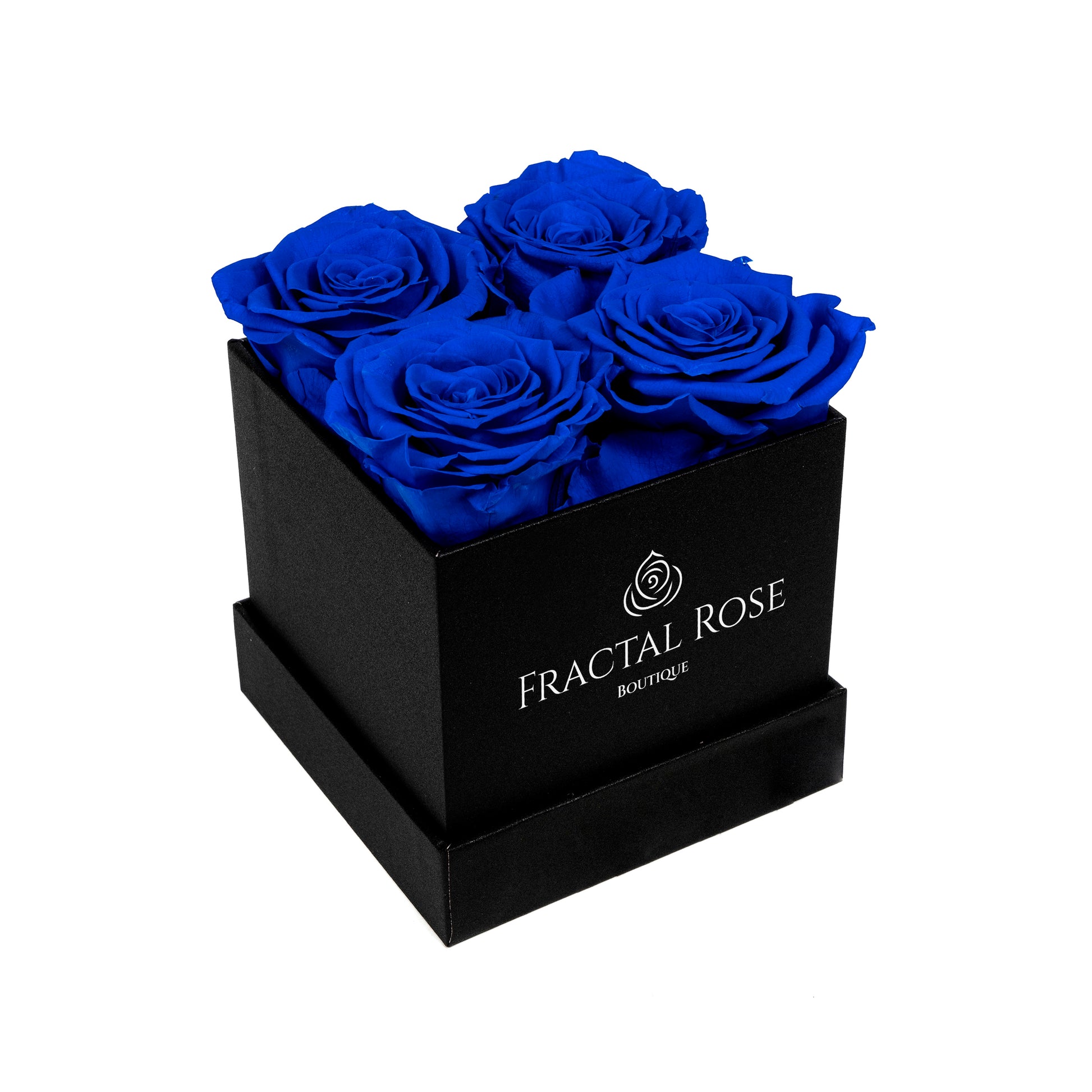 Mini Fractal Box - Modern Square Box - 4 Preserved Roses - Elegance and Charm - Captivating Floral Arrangement - Fractal Rose Collection